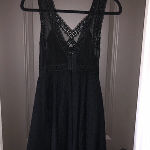 Free People Black Flowy Lace Dress